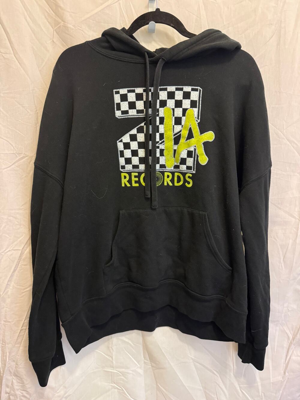 Vintage Zia Records Las Vegas Black Hoodie Women's Size Large Retro Graphic